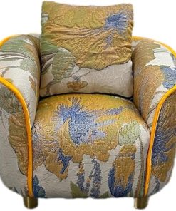 1:6 Scale Linen Printed Sofa Chair, Dollhouse Furniture,Miniature Single seat Sofa Chair for 12″ Dolls,Miniature Couch