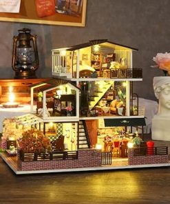 CuteQi Miniature House Kit DIY House Kit Creative Room with Furniture Tiny House Making Kit with Light and Music HandmadeCrafts Gift for Adults & Friends and Lovers (Romantic) 2