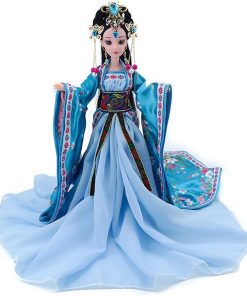 3D Dancer Doll for Girls – Oriental Decoration, Chinese Antique Geisha Collectible, Belly Dancer Doll for Kids – Holiday, Christmas, Birthday Gift, Blue