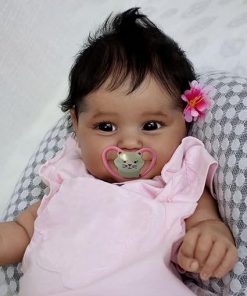 iCradle Lovely 20inch 50cm Realistic Reborn Black Baby Dolls Soft Silicone Real Look African American Baby Doll Toy for Ages 3+ 2