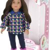 Sophia’s 18 inch Doll Catherine with Light Medium Skin Tone, Brunette Hair, Brown Eyes, Long-Sleeved Polka Dot Shirt, Jeans, & Doll Shoes, Soft-Bodied Vinyl 18″ Doll, Modern Girl Collection