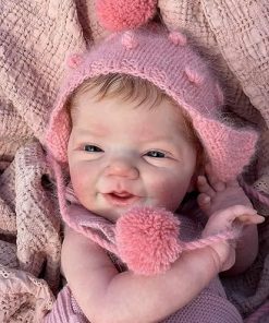 Zero Pam Real Life Reborn Baby Dolls Girl Charlie Eyes Open,20 inch Lifelike Smiling Newborn Babies Girls in Soft Cloth Body Vinyl Limbs That Looks Real Cute Bebe Reborn Dolls with Accessories