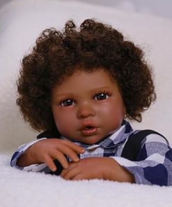 BABESIDE Lifelike Reborn Baby Dolls Black – 20 Inch Soft Body & Curls Realistic-Newborn Baby Dolls African American Real Life Baby Dolls Cloth Body with Feeding Kit & Gift Box for Kids Age 3+