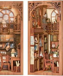 CUTEBEE Book Nook Kit – DIY Miniature House Kit for Adults and Teens, Dollhouse Booknook Tiny House Model Build Bookshelf Decor, Gifts for Family, Friends