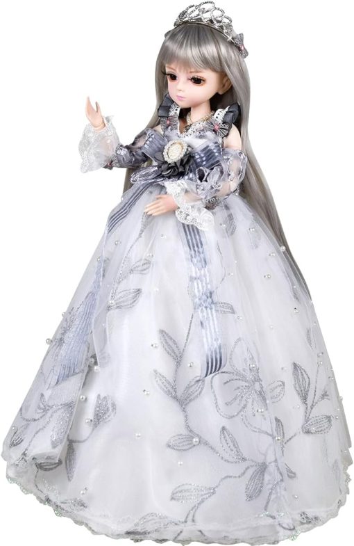 Proudoll 1/4 BJD Doll 45cm 18in Ball Jointed SD Dolls 23 Move Joints Action Figures Dress + Wig + Necklace + Crown + Shoes (Ghana) - Image 2