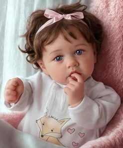 BABESIDE Lifelike Reborn Baby Dolls – 18 Inch Soft Body Realistic-Newborn Baby Dolls Cute Girl Curly Hair Real Life Dolls with Gift Box & Clothes Accessories Set for Kids Age 3+