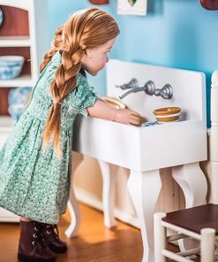 The Queen’s Treasures 18 Inch Doll Furniture, Farmhouse Sink for Doll Kitchens Featuring Moving Knobs, Compatible with American Girl Kitchen Furniture
