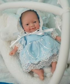 7 Inch Mini Silicone Baby, Reborn Baby Dolls Silicone Full Body Girl Ellie, Realistic Newborn Baby Doll Real Life Miniature Baby Doll with Feeding Accessories&Gift Box 2