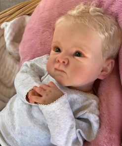 Realistic Reborn Baby Boy Dolls Eyes Open 18 Inch Lifelike Newborn Dolls Real Hair Soft Vinyl Real Life Toddler Baby Doll with Accessories and Gift Box Reborn Toy for 3+ Year Old Kids 2