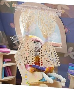 Didiseaon 12 Pcs Dollhouse Toys Mini White Lace Curtains Lace Doll House Curtains Miniature Dollhouse Curtain Dollhouse Sheer Curtains Dolls Houses Curtain Home Ob11 Window 2