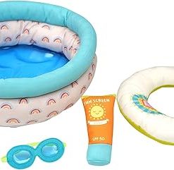 Manhattan Toy Stella Collection Pool Party 4 Piece Baby Doll Pool Playset for 12″ and 15″ Stella Dolls