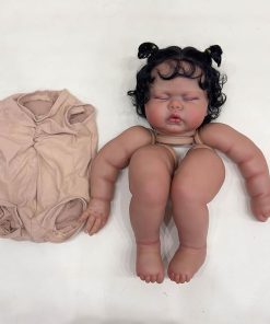 Pinky Reborn Reborn Baby Dolls Black Girl Kit 24 Inch Pickle Reborn Toddler Kits Already Painted Baby Kit with Rooted Hair DIY Accessories Supplies for Kids Age 3+ 2