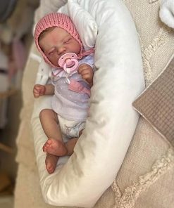 Zero Pam Realistic Reborn Baby Dolls Girl-18 Inch Sleeping Lifelike Newborn Baby Dolls, Real Life Baby Dolls Soft Cloth Body with Accessories for Kids Age 3 + 2