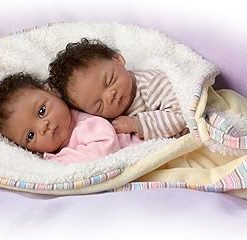 The Ashton-Drake Galleries So Truly Real Twin Baby Dolls, Jada and Jayden Set, 13 inches, Handcrafted Collectible (Yellow)