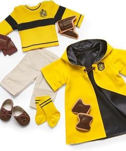American Girl Harry Potter 18-inch Doll Hufflepuff Quidditch Uniform Outfit with Robe Featuring House Crest, For Ages 6+