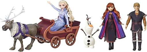 Disney Frozen Sledding Adventures Doll Pack, Includes Elsa, Anna, Kristoff, Olaf, & Sven Fashion Dolls with Sled Toy Inspired by The 2 Movie - Image 2