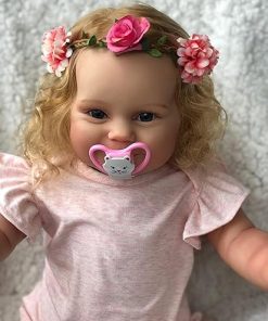 Wamdoll 50CM/60CM Realistic Sweet Face Detailed Painting Blonde Hair Smiling Reborn Toddler Newborn Baby Girl Doll Handcrafted in Silicone Vinyl That Look Real and Feel Real 2