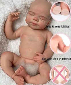 18inch Open Mouth Full Body Silicone Baby Dolls,Lifelike Soft Solid Silicone Newborn Doll Anatomically Correct Girl Dolls-Pascale 2