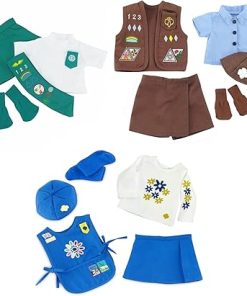 Emily Rose Doll Clothes | USA Business | Value Pack 3 18-inch Doll Girl Scout Uniforms, Including Daisy, Brownie and Junior Uniform Outfits | Officially Licensed by Girl Scouts of The USA!