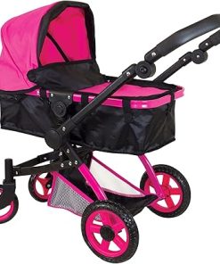Lissi Urban Baby Doll Pram, Pink,black Small