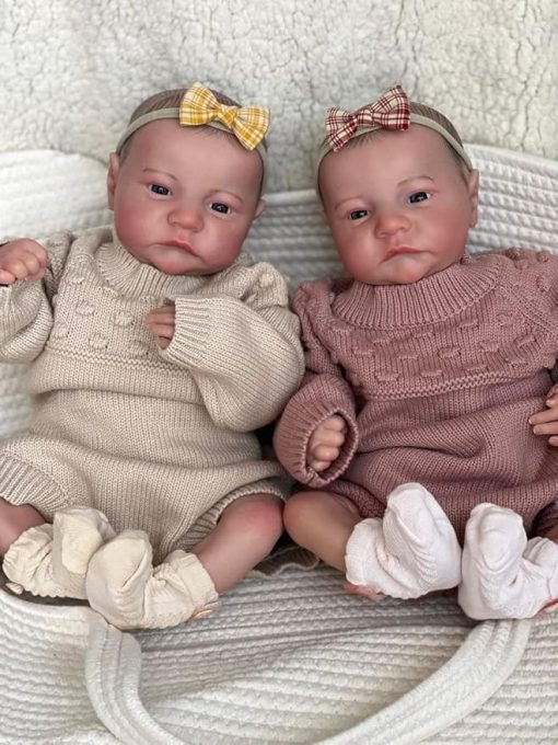 iCradle Lifelike Reborn Baby Doll 19 inch 48 cm Soft Body Realistic Look Newborn Dolls Handmade Baby Twin Doll Toy for Ages 3+