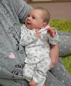 Anano Silicone Baby Reborn Dolls Boy with Dimples Smiling 20 Inch Realistic Newborn Baby Doll That Look Real Veins Sweet Infant Babies Toys for Kids Age 3+