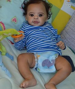 Black Baby Dolls That Looks Real Lifelike Silicone African American Reborn Baby Boy Realistic Reborn Baby Dolls Dark Brown Skin Kid Fake Baby 2