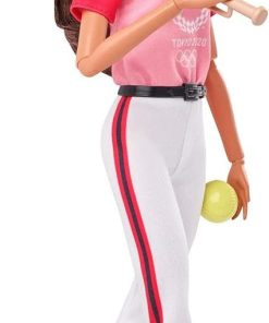 Barbie Olympic Games Tokyo 2020 Softball Doll with Softball Uniform, Tokyo 2020 Jacket, Medal, Softball, Bat and Glove for Ages 3 and Up