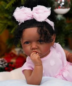 Realistic Reborn Baby Dolls Black – Zuri, African American 20 Inch Girl, Full Soft Vinyl Weighted Body, Newborn Lifelike Doll with Birth Certificate & Feeding Kit Gifts for Kids Age 3+ 2
