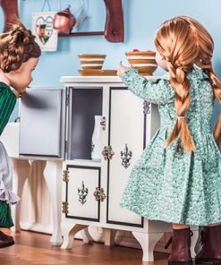 THE QUEEN’S TREASURES 18 Inch Doll Furniture, 1930’s American Style Vintage Wooden Icebox for Kitchen Food Storage, Fits 18 Inch American Girl Dolls 2