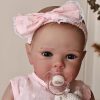 Pinky Reborn Baby Dolls 25 inch 65cm Silicone Vinyl Girls Reborn Toddler Baby Doll Rooted Hair Realistic Real Lifelike Looking Newborn Dolls for Age 3+ 4