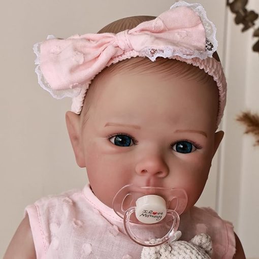 Pinky Lifelike Reborn Baby Dolls 19Inch 48CM Realistic Newborn Baby Dolls Soft Vinyl Girl Anatomically Correct Real Look Baby Doll Toy for Kids Age 3 +