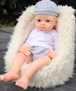 19 inch Realistic Full Silicone Baby Doll,Lifelike Reborn Baby Dolls, Toy, and Collectible.Bald Boy 010