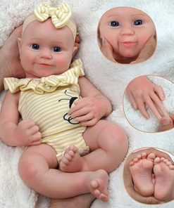 JIZHI Full Body Silicone Reborn Baby Dolls -16 Inch 5.73lb Weighted Full Platinum Silicone Realistic-Newborn Baby Doll Real Life Baby Dolls with Complete Accessories 2