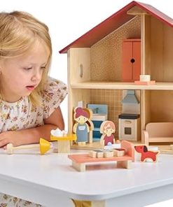 Mentari Toys – Poppets Dolls House – Fully Furnished Wooden Dollhouse – Compact Dollhouse for Toddlers with Open Design – Creativity and Imagination Development – Age 3+ 2
