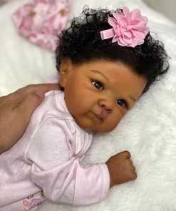 Zero Pam Black Reborn Baby Dolls Silicone Full Body-18 in Realistic Baby Doll, African American Full Silicone Reborn Dolls, Posable Real Life Newborn Doll with Accessories 2