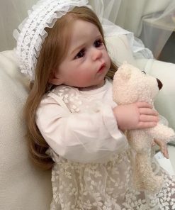 Pinky Reborn Baby Dolls.24 Inch Realistic Soft Vinyl Newborn Baby Doll That Look Real,Reborn Toddler Girl with Clothes and Toy Accessories 2