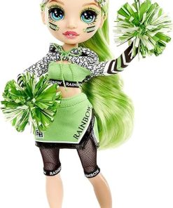 Rainbow High Cheer Jade Hunter – Green Cheerleader Fashion Doll with 2 Pom Poms and Doll Accessories, Great Gift for Kids 6-12 Years Old