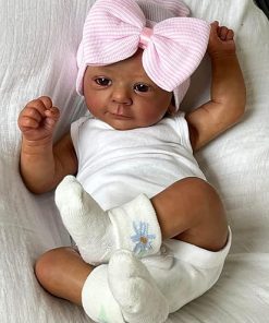 Zero Pam Black Reborn Baby Dolls Girls-19 in Realistic Baby Doll, African American Newborn Babies, Real Life Silicone Doll, Black Reborn Dolls with Accessories