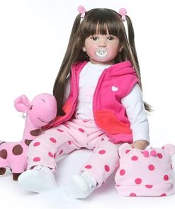 Zero Pam Realistic Looking Reborn Baby Dolls Toddler Girls Soft Silicone 24 Inch Handmade Lifelike Newborn Toddler dollsl Weighted Body That Looks Real Princess Dress with Accessories