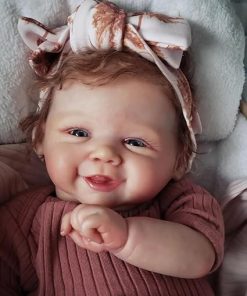 Angelbaby 20inch Reborn Realistic Baby Dolls Cute Smiling Newborn Girl Doll Soft Silicone Real Cute Baby Feeling Lifelike Happy Reborn Toddler Adorable Doll with Accessories for Kids 2