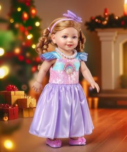 BABESIDE American Cute Girl Doll -18in Baby Doll with Princess Style Dress, Pearl Necklace and Assorted Accessories for 3+ Year Old Girls Gifts, Pretend Play, Collection 2