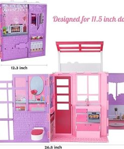 Yellow River Mermaid Princess Doll with Little Mermaid and Pink Dolphin Playset | One Set Fortable Dollhouse with 40+pcs Doll Accessories, Birthday Xmas Gifts for Girls 3 4 5 6 7 8+ 2