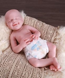 18.5 inch Realistic Full Silicone Baby Doll Can Drink Water, Lifelike Reborn Baby Dolls, Toy, and Collectible Bald Boy (Drinkable Boy)