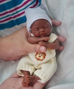 Reborn Baby Dolls – 7 Inch Miniature Realistic Newborn Baby Dolls with Mouthwipes – Handmade Full Body Doll – Includes Feeding & Bathing Accessories – Stress Relief Toy（Boy） 2