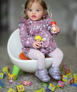 iCradle Handmade 24 Inch Realistic Girl Toddler Reborn Doll Weighted Soft Vinyl Silicone Reborn Baby Doll Lifelike Newborn Baby Dolls Birthday Toy Set for Kids Age 3+ 2