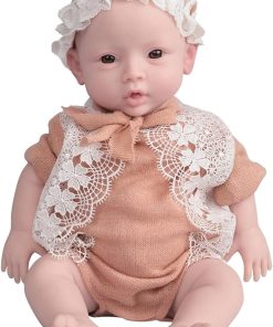 EQAIWUJIE 18.5 Inch Silicone Reborn Doll Full Body Silicone Newborn Baby Real Reborn Baby Doll (Ivory, 18.5 Inch Girl)