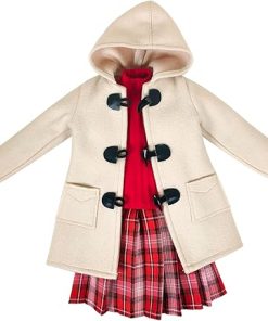 Proudoll Daily Outfits Wig Hat T-shirt Skirt Stocking Coat Boots Scarf Clothes for 1/3 BJD Doll 60cm 24inches Dolls Beige Set 2
