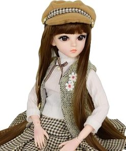 Proudoll 1/3 BJD Doll 60cm 24in SD Ball Jointed Dolls Daily Outfits Suit Wig Clothes Shoes Free to Change DIY Girl Gift (Doll + Full Accessories, Gray-BLQ) 2
