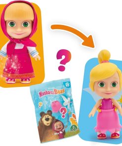Giochi Preziosi Masha Masha Doll, 12 cm with Removable Dress and Hair, 3 Surprise Bags and Accessories for Transforming the Doll into a Fairy for Children from 3 Years